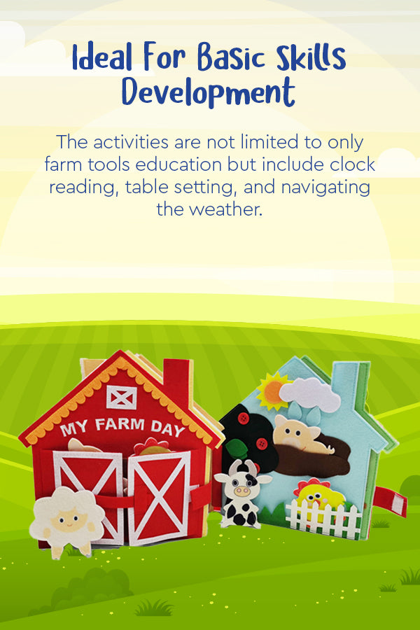 Kids Montessori Interactive Educational My Farm Day Book