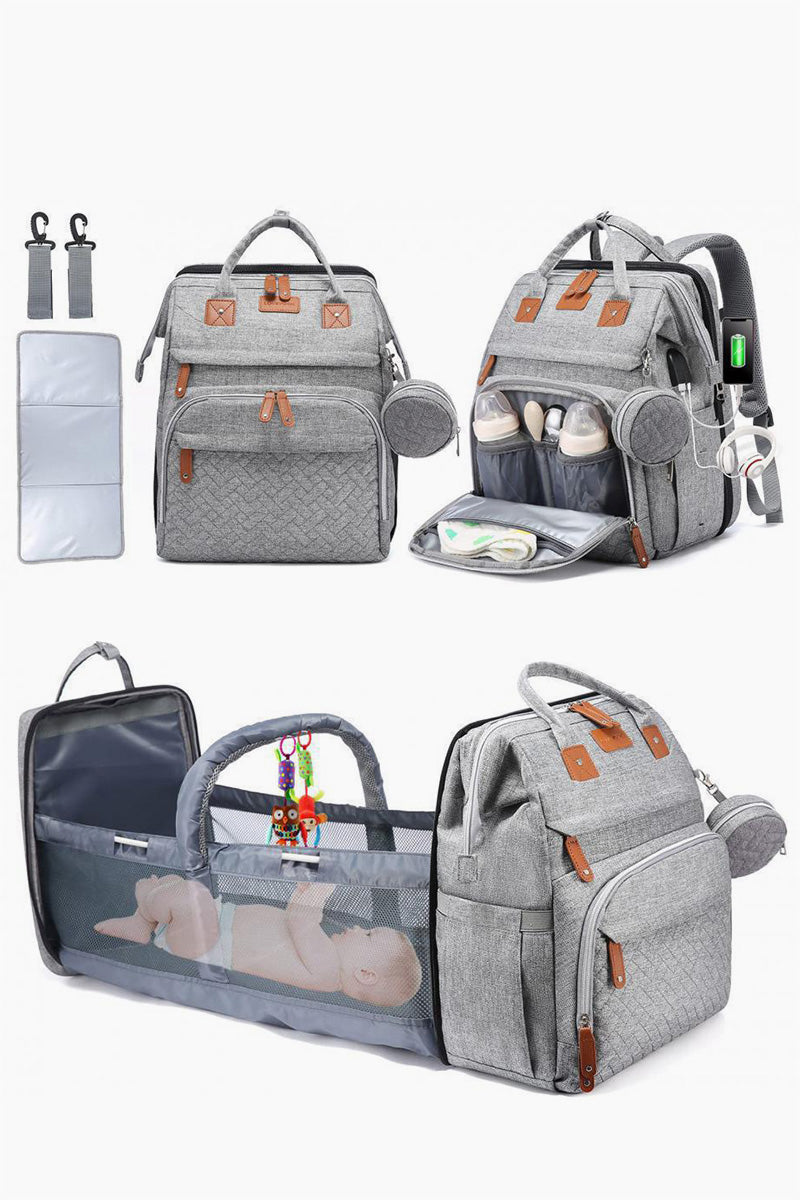 baby travel bed backpack 2-in-1 Travel Crib Multi-Use Diaper Bag
