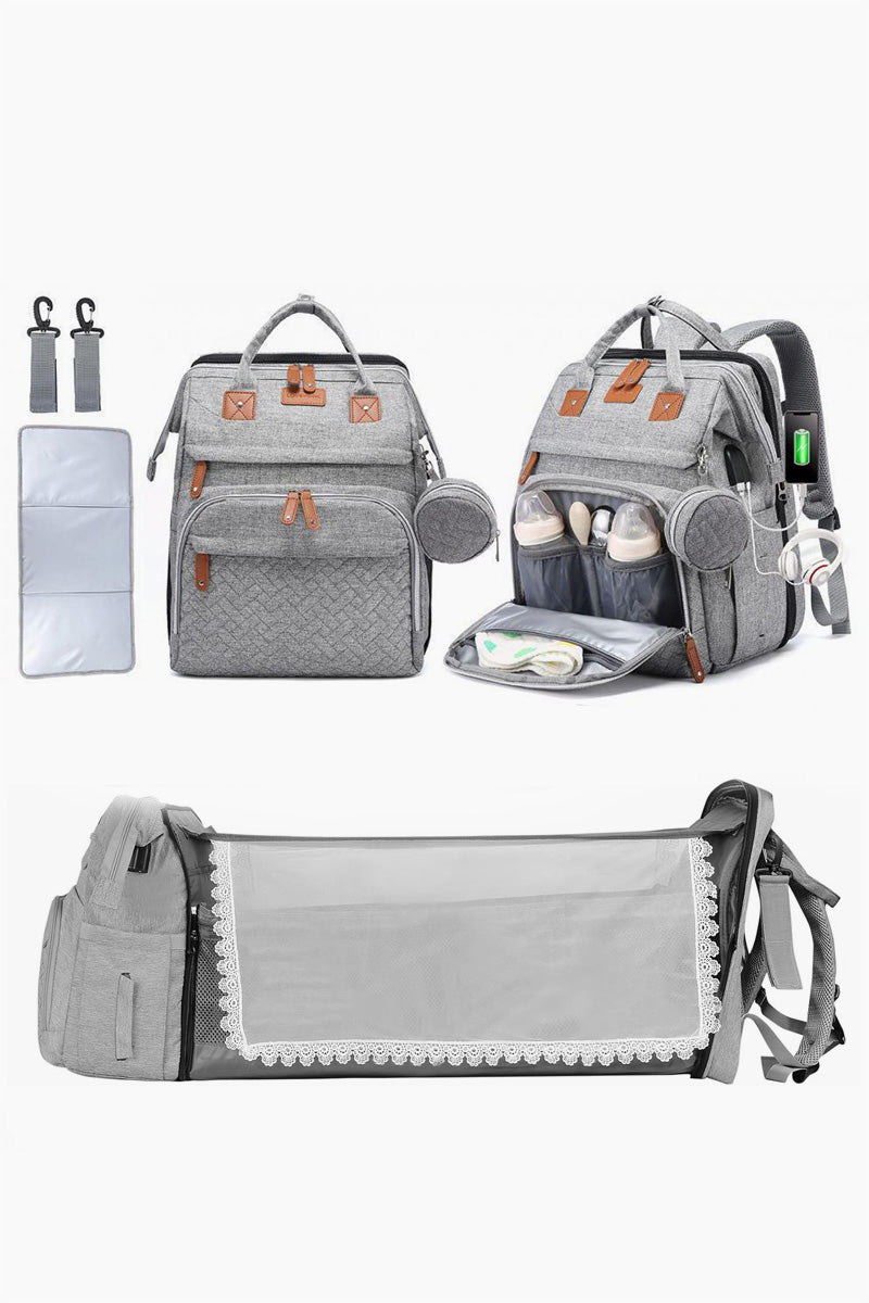 2-in-1 Travel Crib Multi-Use Diaper Bag
