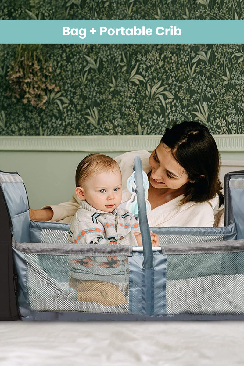 2-in-1 Travel Crib Multi-Use Diaper Bag