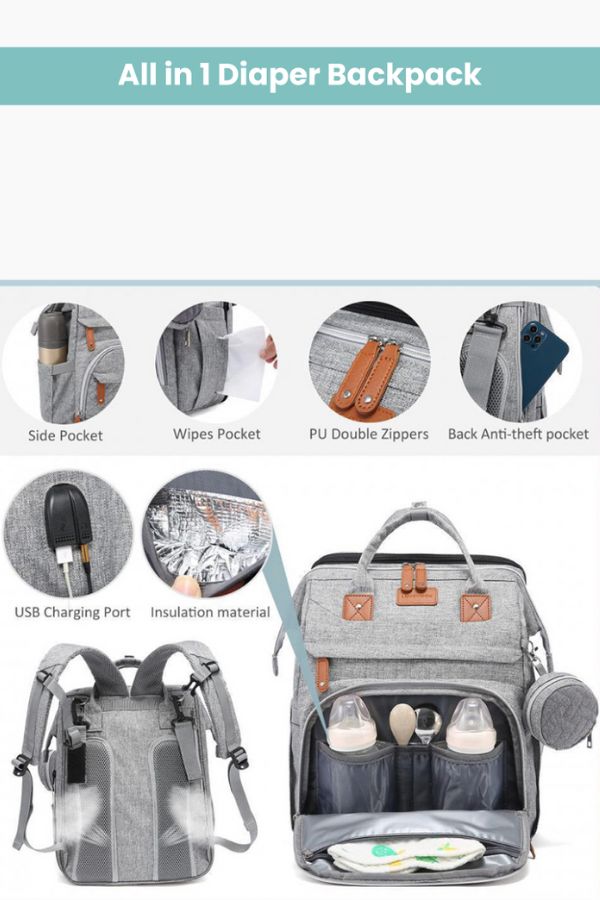 2-in-1 Travel Crib Multi-Use Diaper Bag
