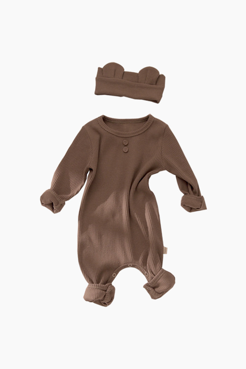 Organic Bamboo Cotton Snap Button Romper