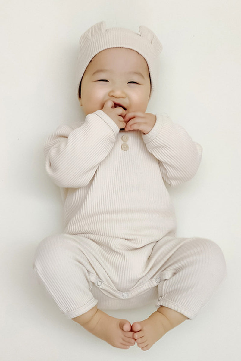 Organic Bamboo Cotton Snap Button Romper