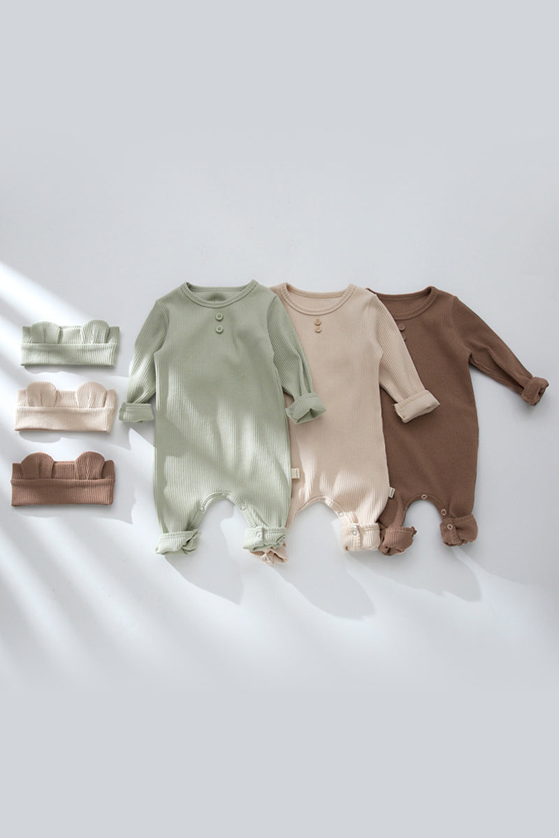 Organic Bamboo Cotton Snap Button Romper