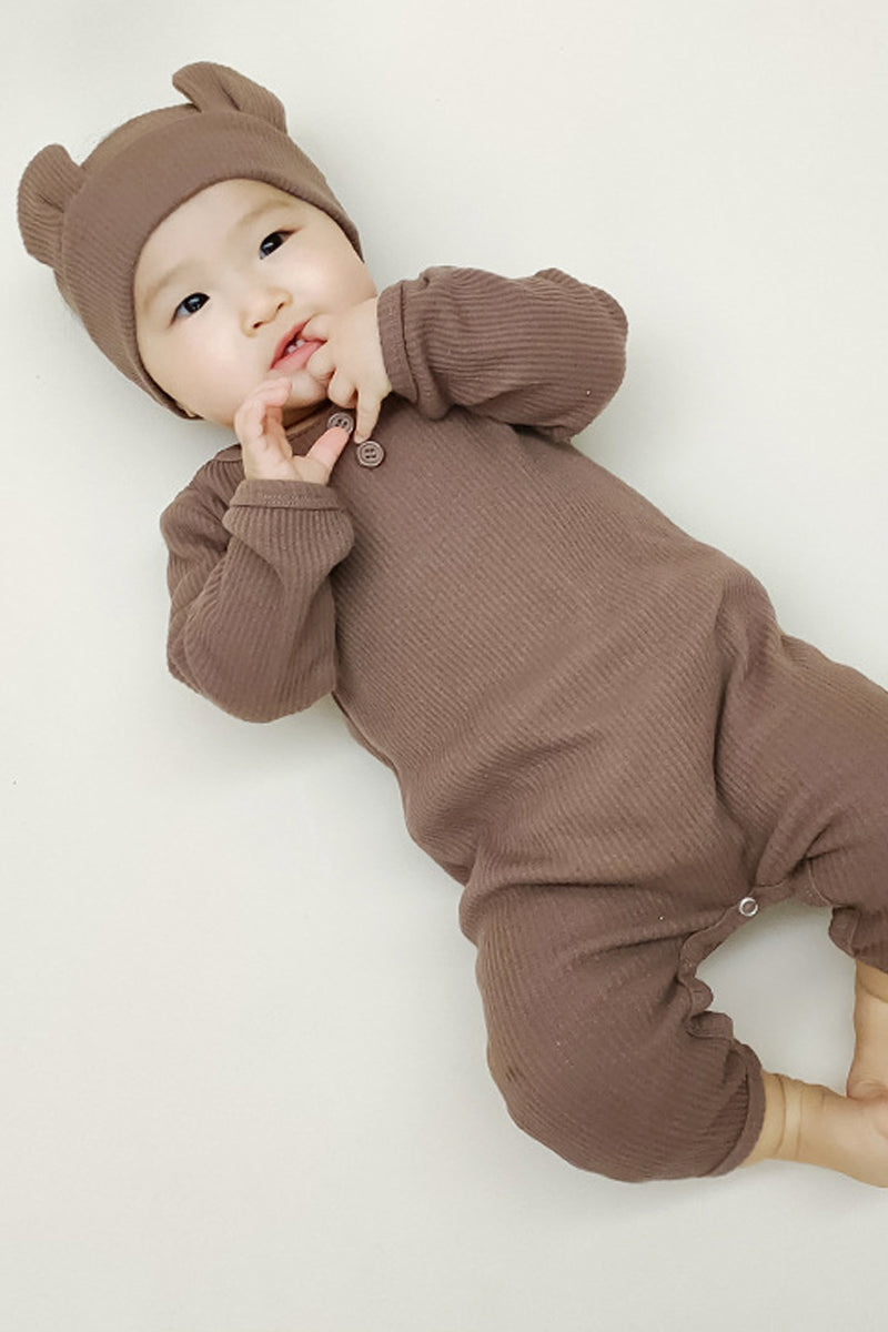 Organic Bamboo Cotton Snap Button Romper