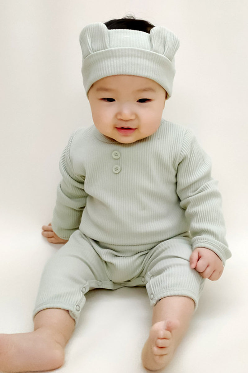Organic Bamboo Cotton Snap Button Romper
