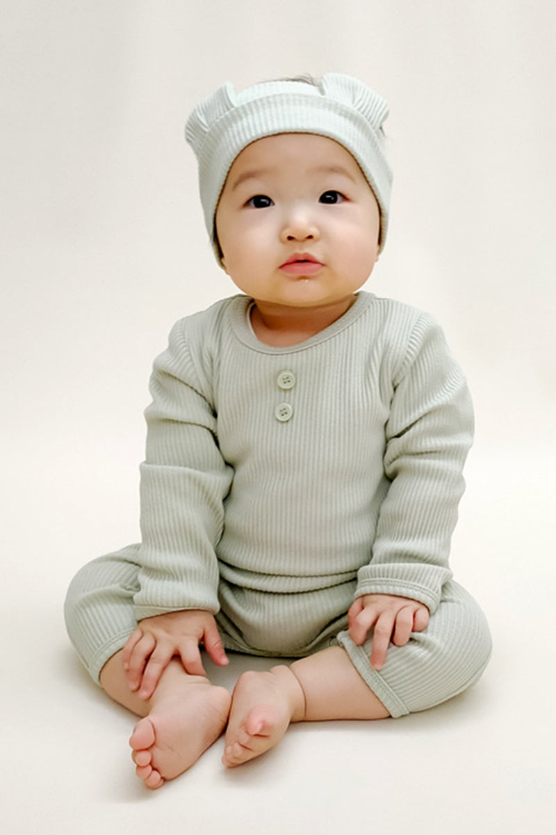 Organic Bamboo Cotton Snap Button Romper