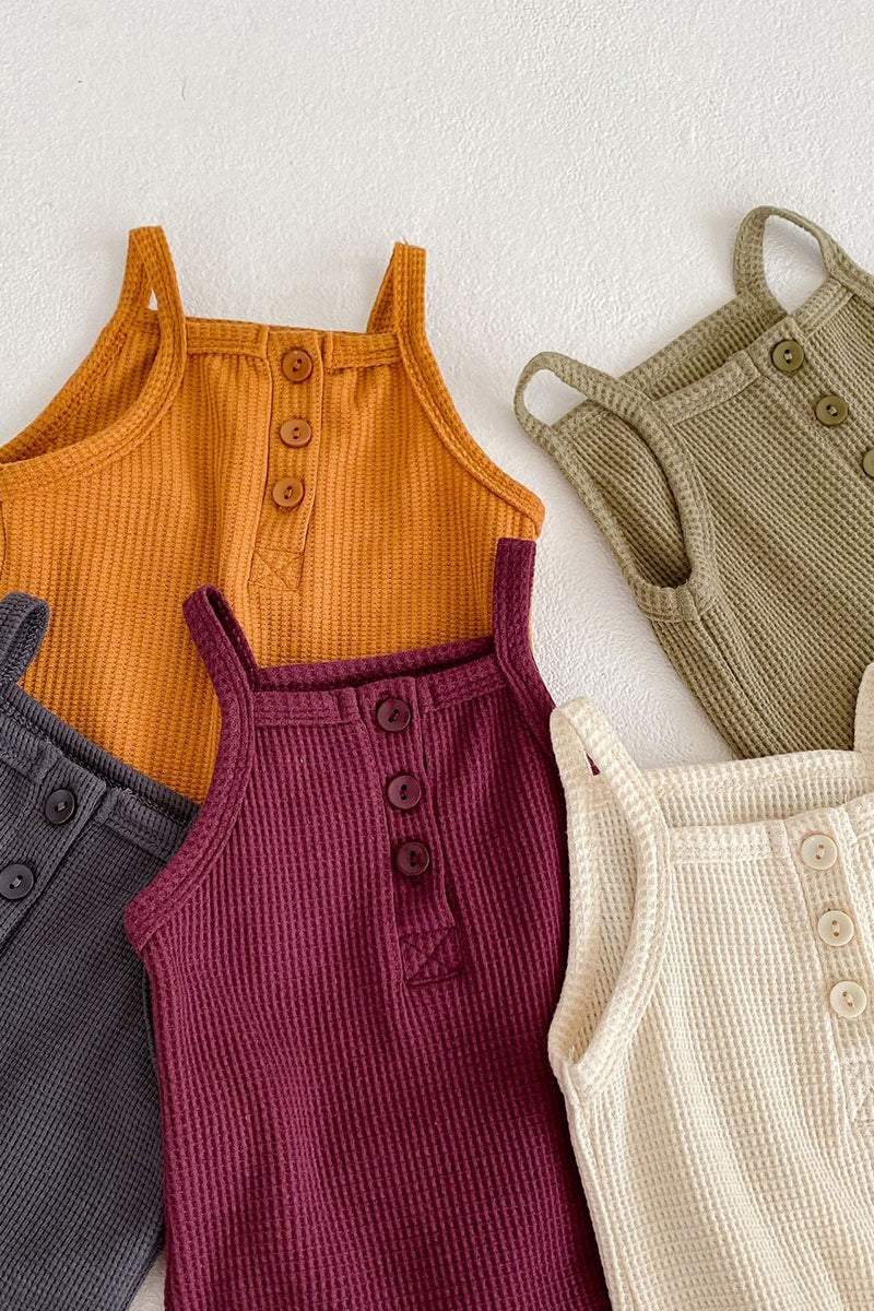 Organic Cotton Crawling Waffle Romper