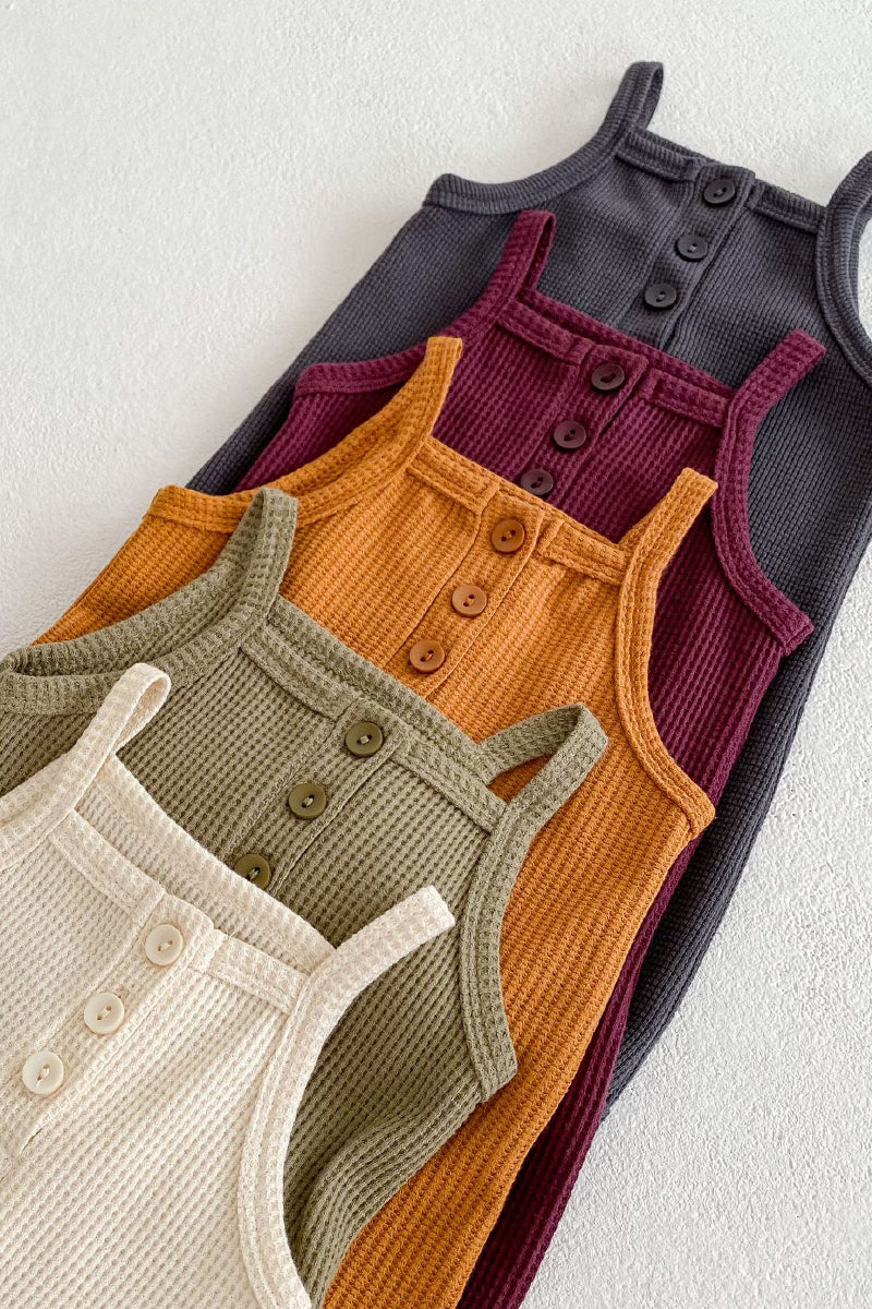 Organic Cotton Crawling Waffle Romper