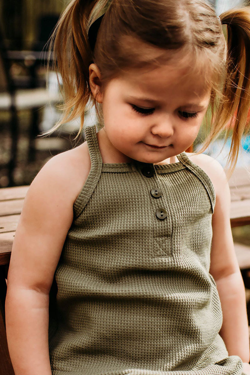 Organic Cotton Crawling Waffle Romper