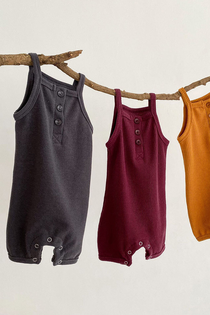 Organic Cotton Crawling Waffle Romper