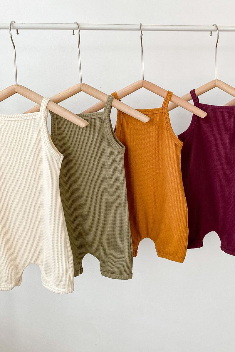 Organic Cotton Crawling Waffle Romper