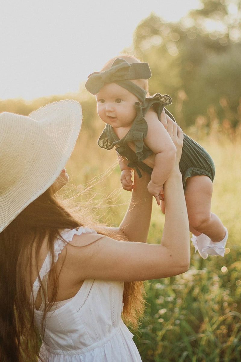 Cotton Sleeveless Baby Bodysuit With Headband