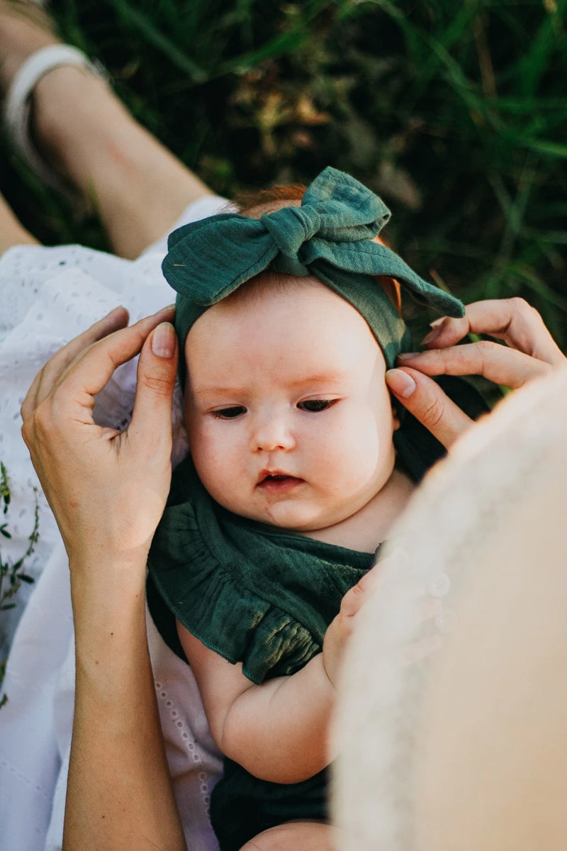 Cotton Sleeveless Baby Bodysuit With Headband