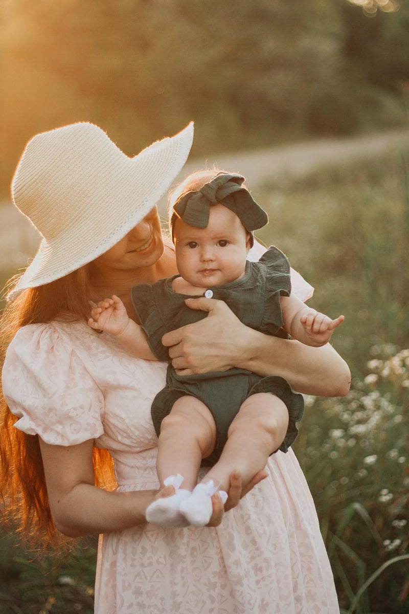 Cotton Sleeveless Baby Bodysuit With Headband