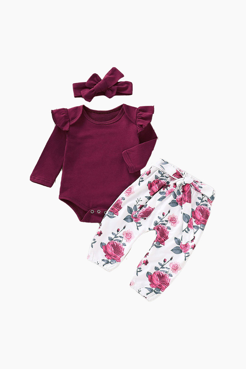 Organic Cotton Bodysuit and Floral Pants Set