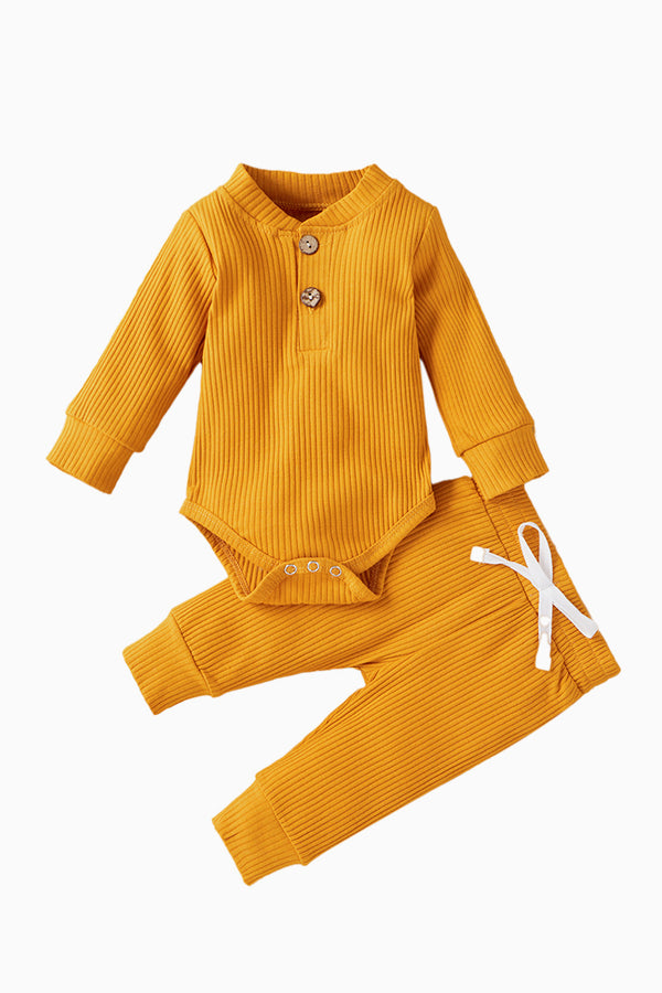 Long-Sleeved Bodysuit Pants Set