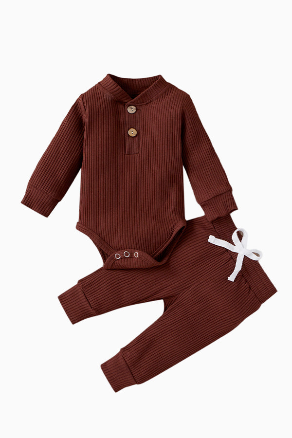 Long-Sleeved Bodysuit Pants Set