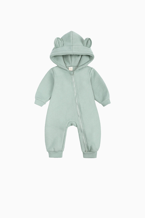 Cute Hooded Zipper Jumpsuit