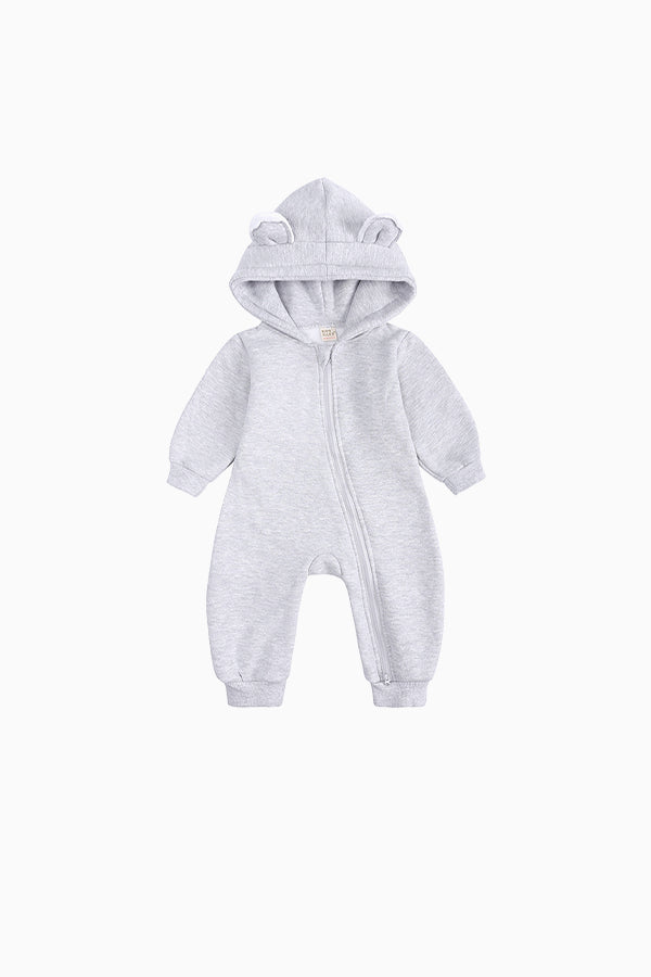 Cute Hooded Zipper Jumpsuit