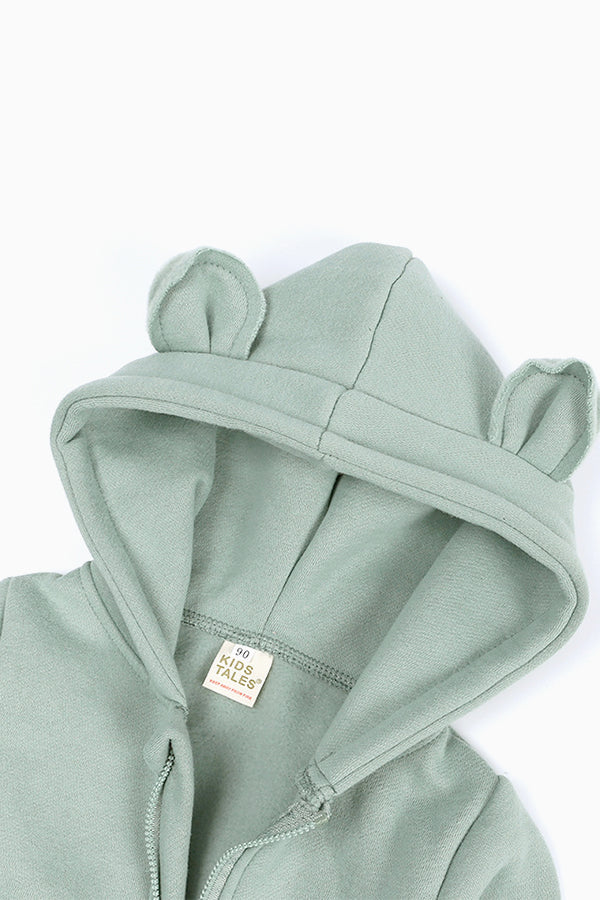 Cute Hooded Zipper Jumpsuit