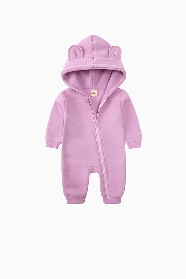 Cute Hooded Zipper Jumpsuit
