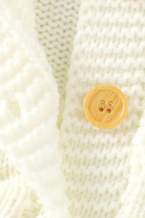 Waffle Cotton Long-Sleeved Jumpsuit with Hat