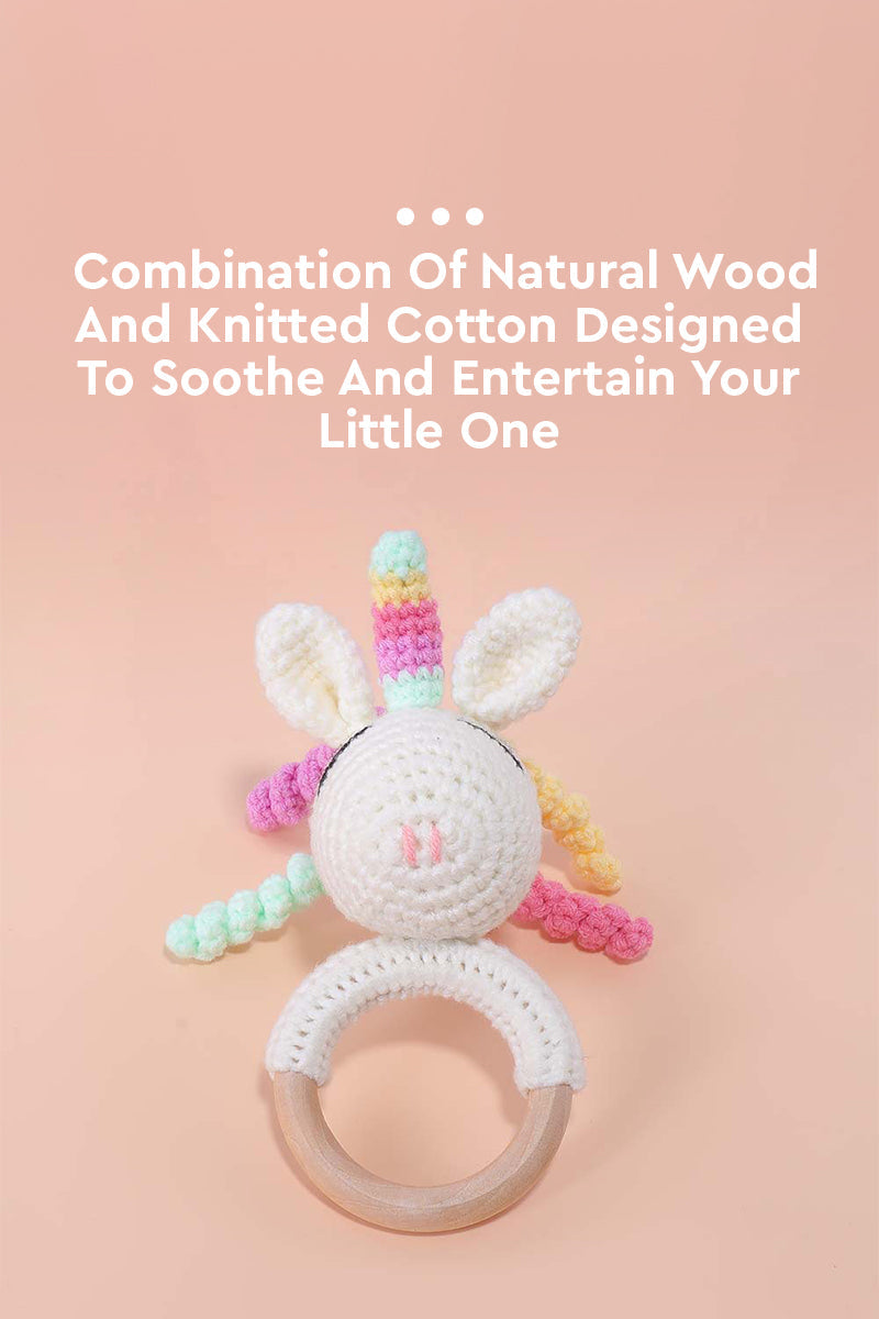 Friendly Critters Wooden Rattle Teether