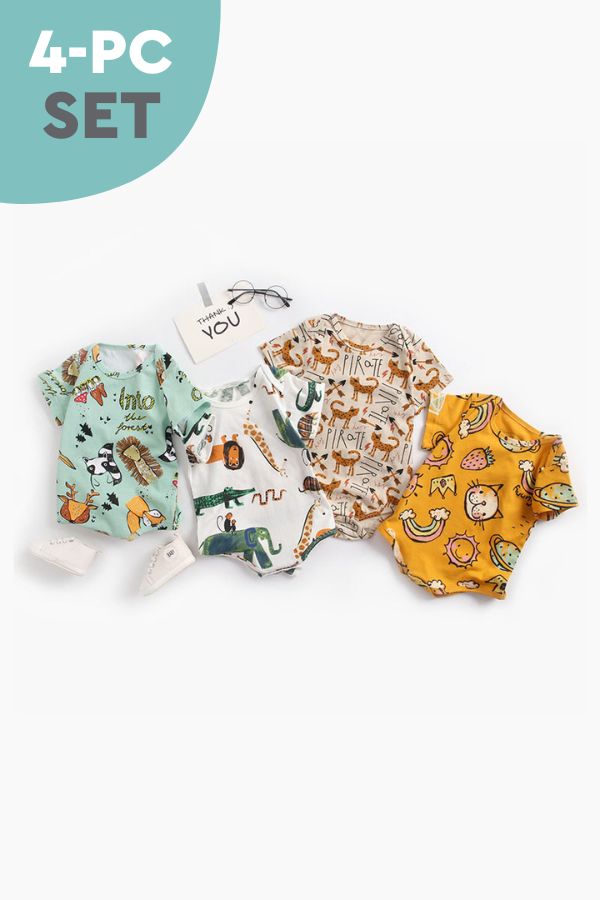 Organic Bamboo Animal Romper (4 PIECES)