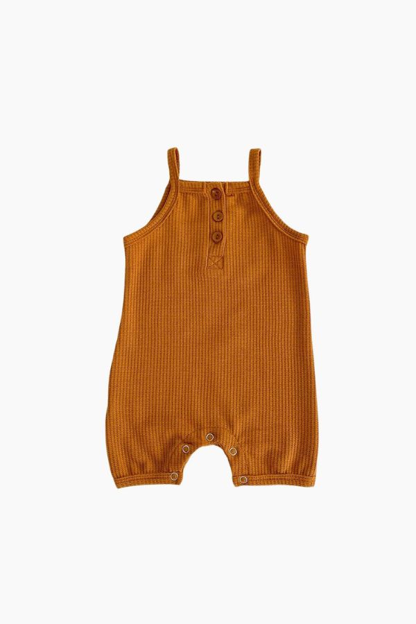 Organic Cotton Crawling Waffle Romper