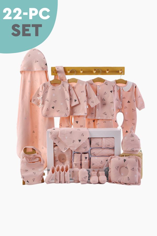 The Essential Kit Baby Clothes & Accessories | 22 Piece 100% Combed Cotton | 0-3 months